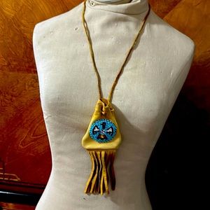 Native American leather necklace pouch.